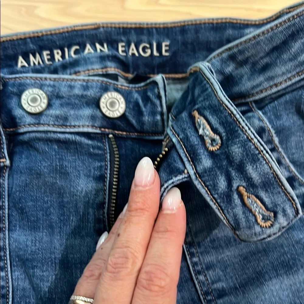 American Eagle Outfitters Dark Blue Flare Jeans - Picture 5 of 9